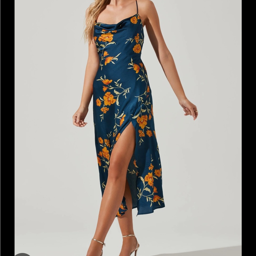 Floral Navy Blue Dress